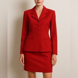 Vintage Thierry Mugler Suit Cherry Jacket Blazer Skirt